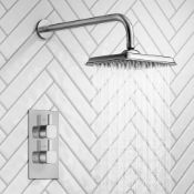 (T210) Square Concealed Thermostatic Mixer Shower & Medium Shower. Smart edges, sharp contours and
