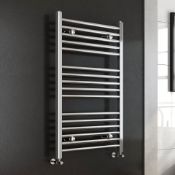 (I28) 1000x600mm - 25mm Tubes - Chrome Heated Straight Rail Ladder Towel Radiator. Benefit from