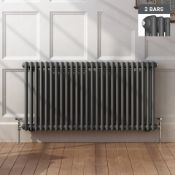 (T61) 600x1188mm Anthracite Double Panel Horizontal Colosseum Traditional Radiator. Classic Touch