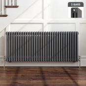 (T72) 600x1444mm Anthracite Triple Panel Horizontal Colosseum Traditional Radiator RRP £408.99