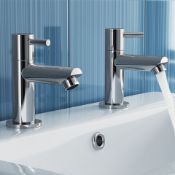 (N165) Gladstone II Hot and Cold Basin Taps Presenting a contemporary design, this solid brass tap