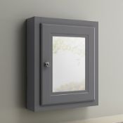 (L158) Cambridge Single Door Mirror Cabinet - Midnight Grey. RRP £299.99. Our Cambridge Midnight