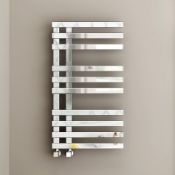 (T131) 800x450mm Chrome Designer Towel Radiator -Square Rail RRP £349.99 For a contemporary style,