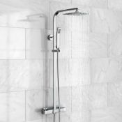 (T42) Square Exposed Thermostatic Shower Kit & Designer Slim Head. Designer Style Our minimalist