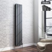 (T14) 1600x300mm Anthracite Double Flat Panel Vertical Radiator RRP £349.99 Designer Touch Ultra-