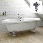 (T197) 1700mm Victoria Traditional Roll Top Bath - Ball Feet - Large. This stunning traditional roll