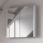 (T129) 600mm Gloss White Double Door Mirror Cabinet. Our 600mm Gloss White Double Door Mirror