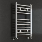 (Z217) 650x400mm - 25mm Tubes - Chrome Heated Straight Rail Ladder Towel Radiator Benefit from the