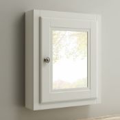 (T199) Cambridge Single Door Mirror Cabinet - Clotted Cream. Our Cambridge Clotted Cream mirror