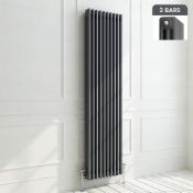 (T74) 1800x468mm Anthracite Triple Panel Vertical Colosseum Traditional Radiator. For an elegant