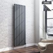 (T184) 1600x532mm Anthracite Single Flat Panel Vertical Radiator. Designer Touch Ultra-modern in