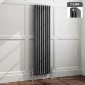 (T19) 1500x380mm Anthracite Triple Panel Vertical Colosseum Traditional Radiator RRP £499.98 For