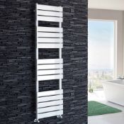 (T192) 1600x450mm White Flat Panel Ladder Towel Radiator RRP £289.99 Stylishly sleek panels set