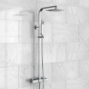 (A113) Square Exposed Thermostatic Shower Kit & Designer Slim Head RRP £299.99 Designer Style Our