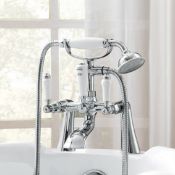 (J135) Regal Chrome Traditional Bath Mixer Lever Tap with Hand Held Shower. RRP £179.99. Chrome