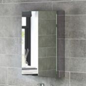 (J115) 600x400mm Liberty Stainless Steel Single Door Mirror Cabinet. RRP £199.99. Made from high-