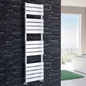 (J50) 1600x450mm White Flat Panel Ladder Towel Radiator RRP £289.99 Stylishly sleek panels set apart
