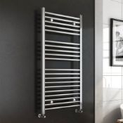 (W293) 1200x600mm - 25mm Tubes - Chrome Heated Straight Rail Ladder Towel Radiator . Benefit from