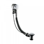 (J100) Bath Pop Up Waste - Overflow This bath pop-up waste overflow features a durable flex pipe and