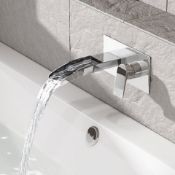 (J42) Denver Waterfall Wall Mounted Bath Filler This wall mounted basin taps adds a touch of