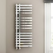(J1) 1200x450mm Chrome Designer Towel Radiator -Square Rail RRP £549.99 Attention to detail is