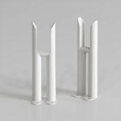 (J99) 300x72 - Wall Mounting Feet For 2 Bar Radiators - White Can be used to floor mount radiators