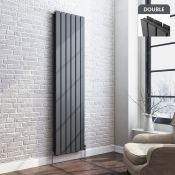 (J165) 1800x458mm Anthracite Double Flat Panel Vertical Radiator. RRP £499.99. Made with low
