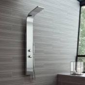 (J130) Polished Chrome Shower Panel Tower. Feel inspired with this contemporary sleek aesthetic