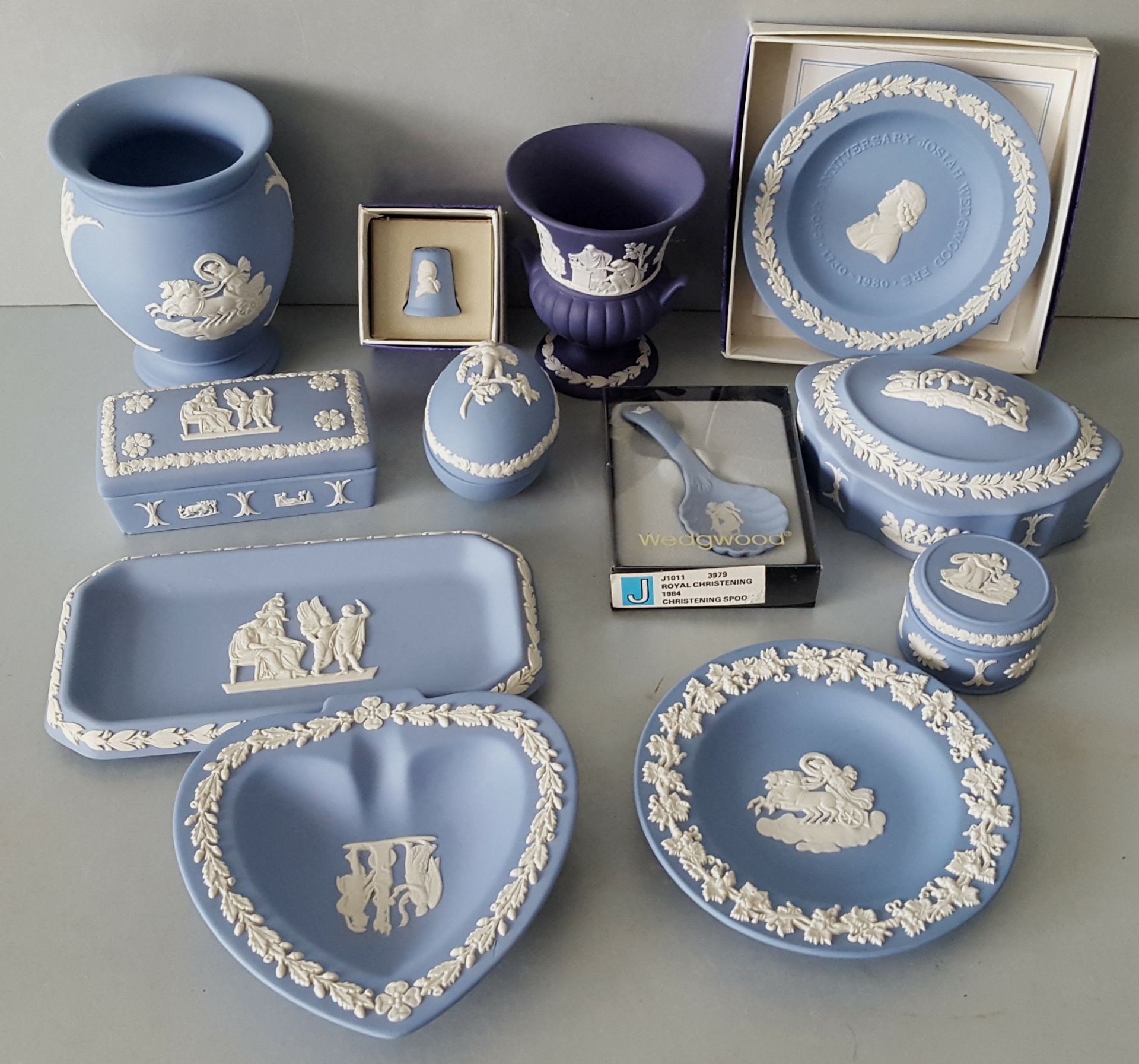 Vintage Wedgwood Blue Jasper Ware Parcel of 12 Items