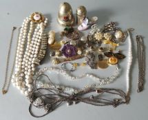 Parcel Vintage Retro Costume Jewellery Includes Millefiori Brooch