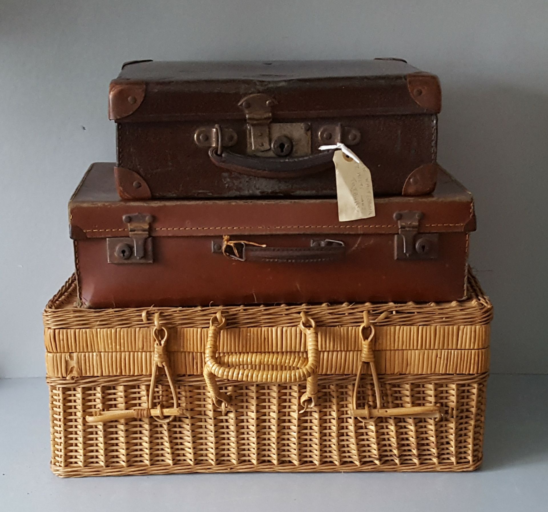 Vintage Retro 3 x Antique Suitcases