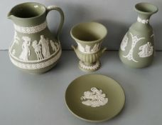 Vintage Wedgwood Green Jasper Ware Parcel of 4 Items NO RESERVE