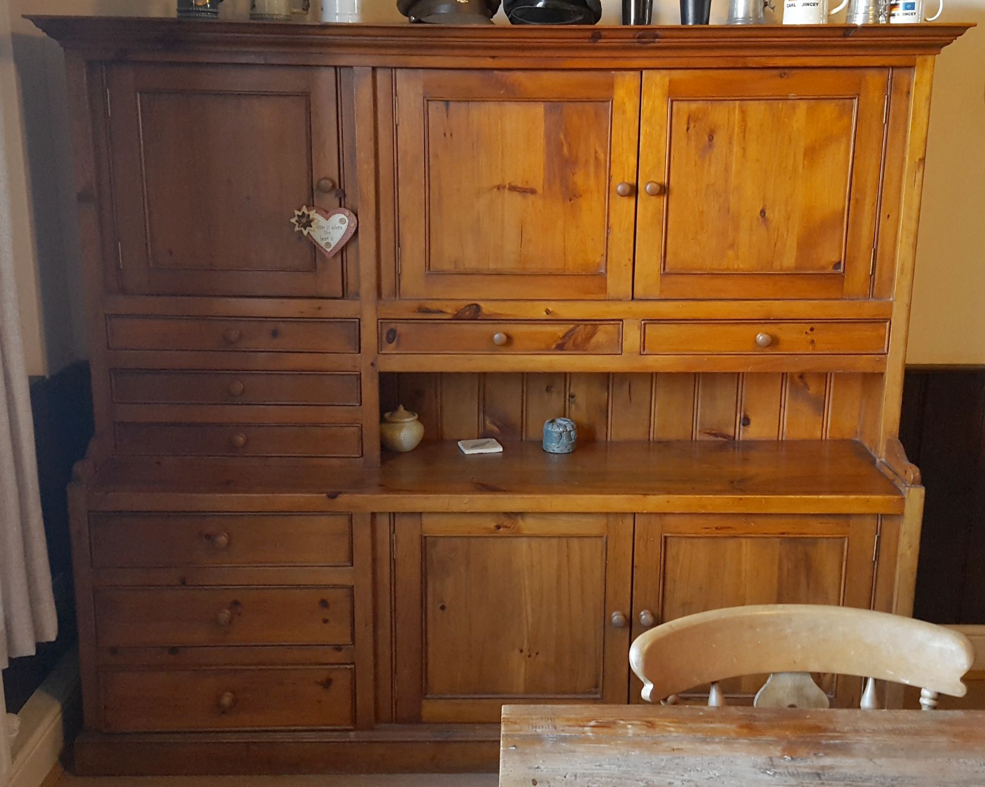 Vintage Handmade Bespoke Pine Farmhouse Dresser