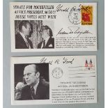 Vintage 2 x First Day Covers 1974 With Signatures USA President Gerald Ford & Nelson Rockerfeller