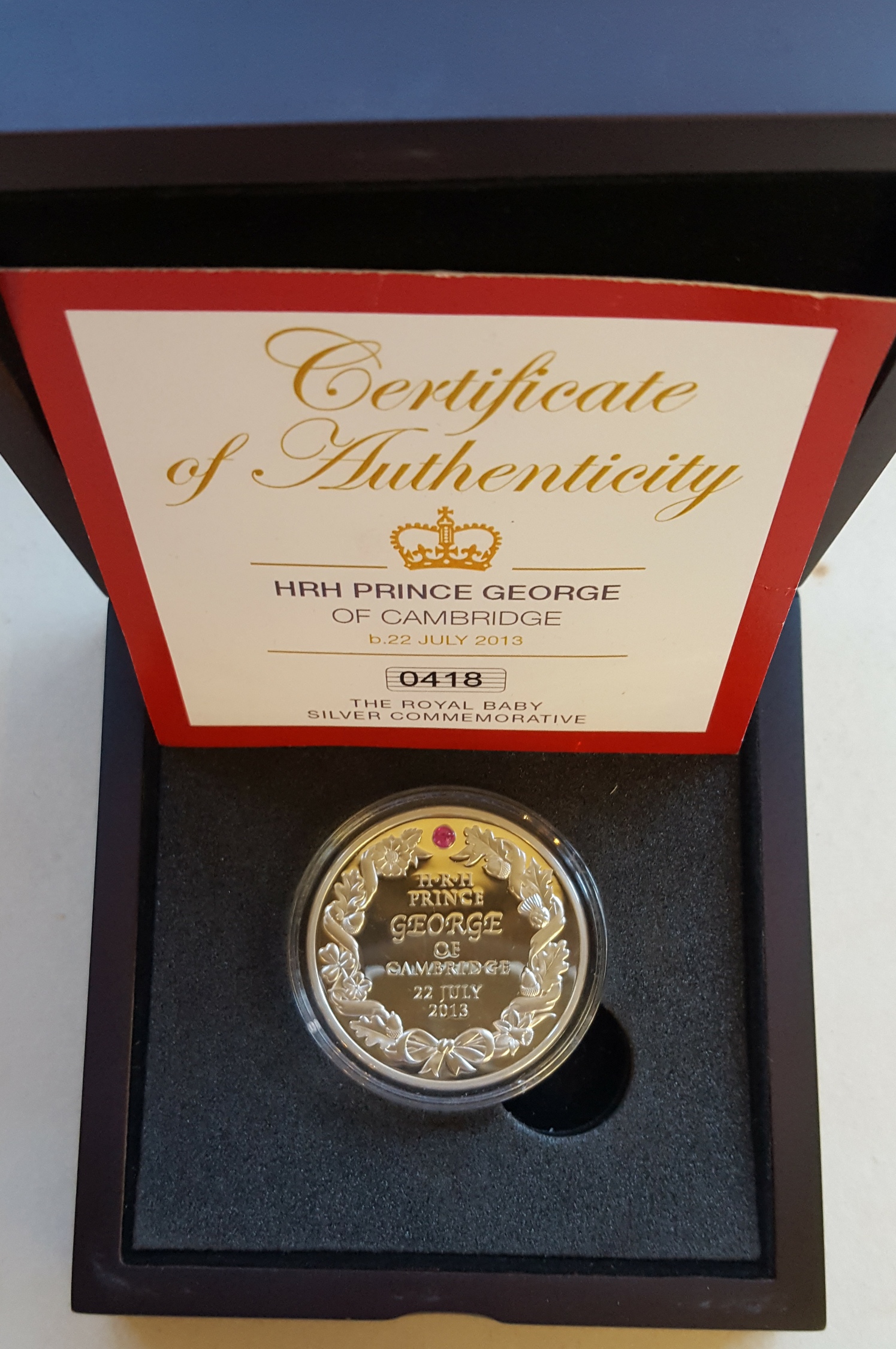 Collectable Coin 925 Silver Proof Birth of HRH Prince George 22 July 2013