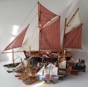 Vintage Retro Collection of 8 Model Ships