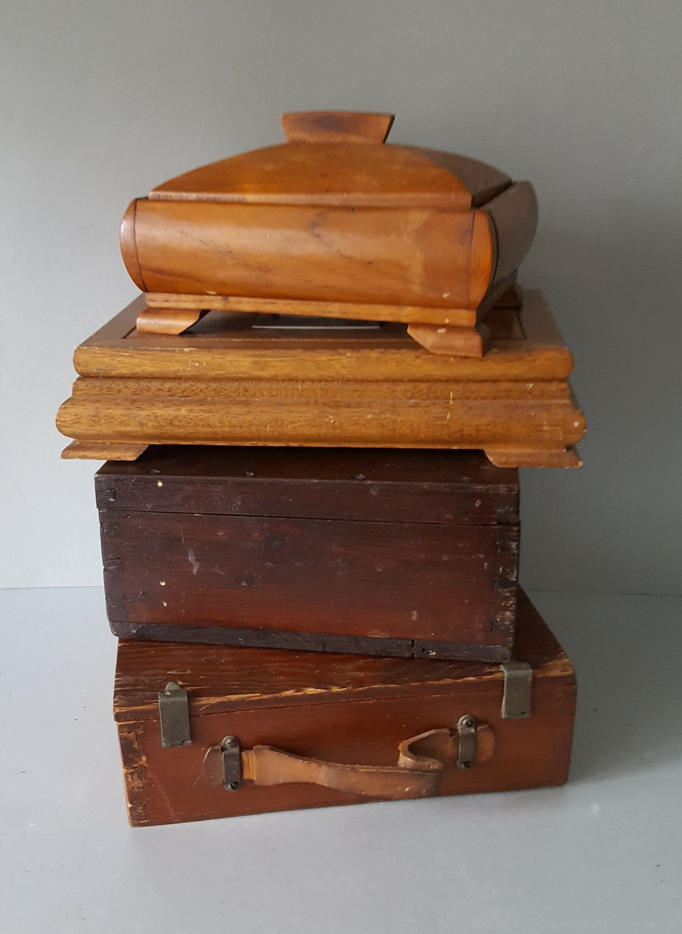 Antique Vintage Retro 4 x Wooden Boxes