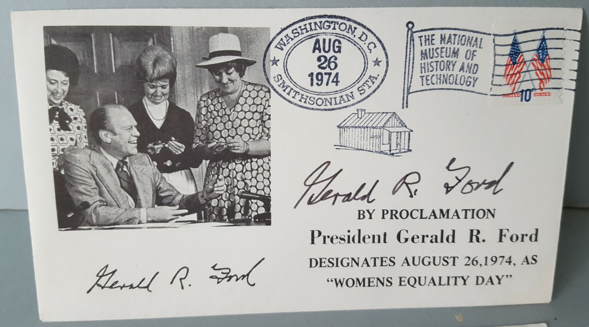 Vintage Autograph 1976 USA President Gerald Ford on First Day Cover & Letter of Authenticity - Image 2 of 3