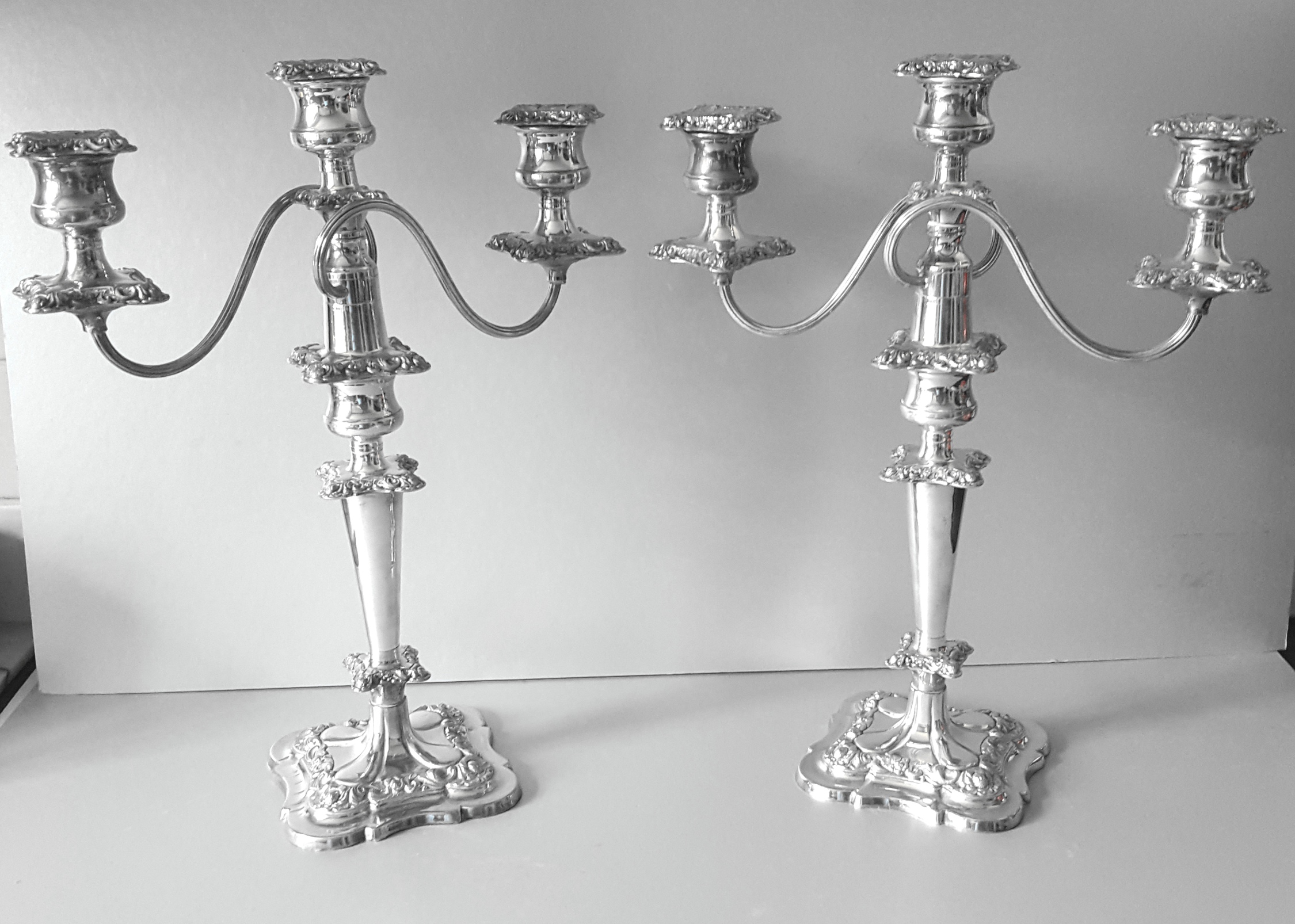 Vintage Retro 2 x Candelabra Silver Plated