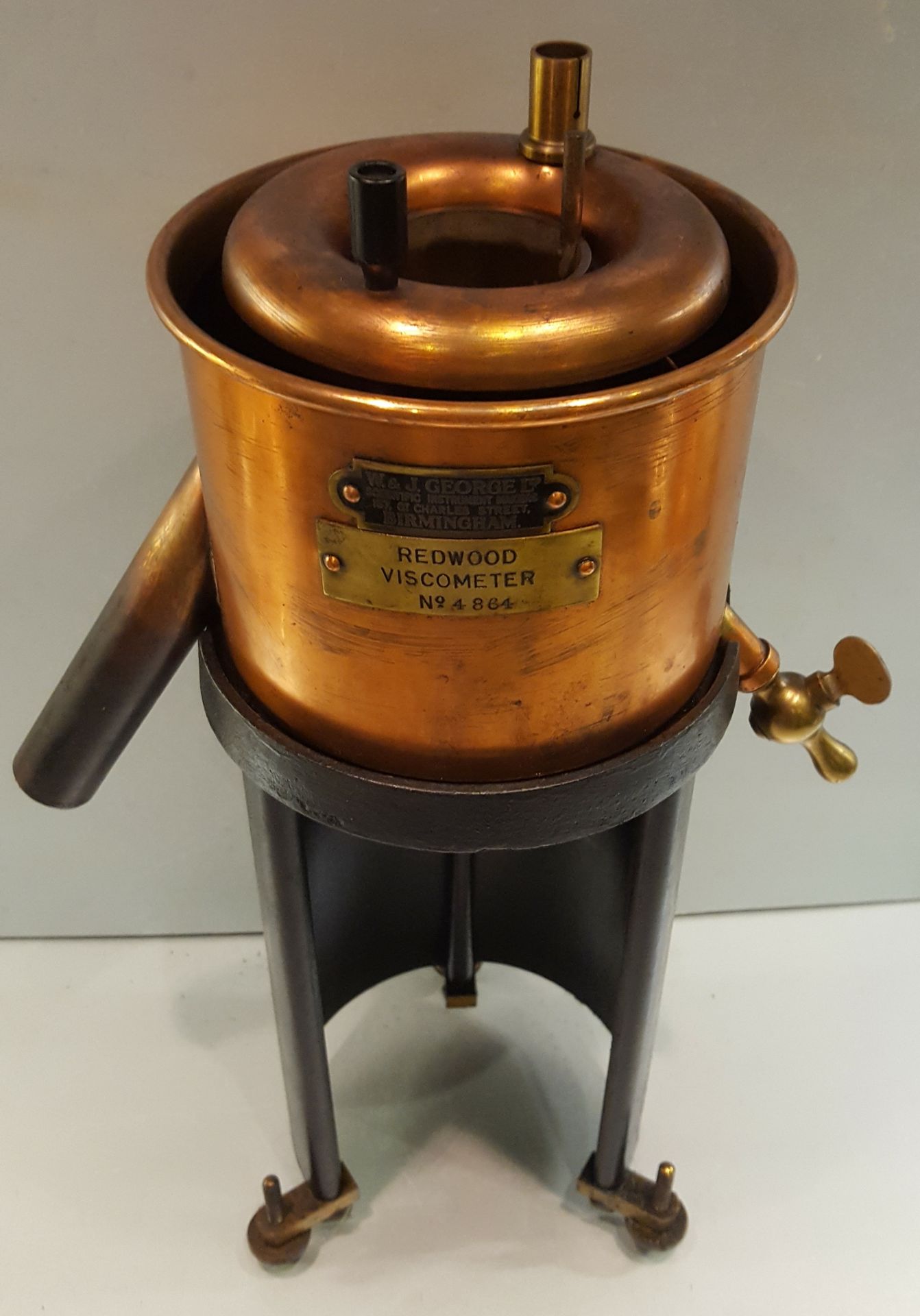 Antique Vintage Early 20th Century Scientific Equipment. Redwood Viscometer No. 4864 In Wooden Case - Image 3 of 6