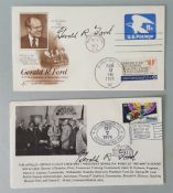 Vintage 2 x First Day Covers 1973 & 1974 With a USA President Gerald Ford Signature
