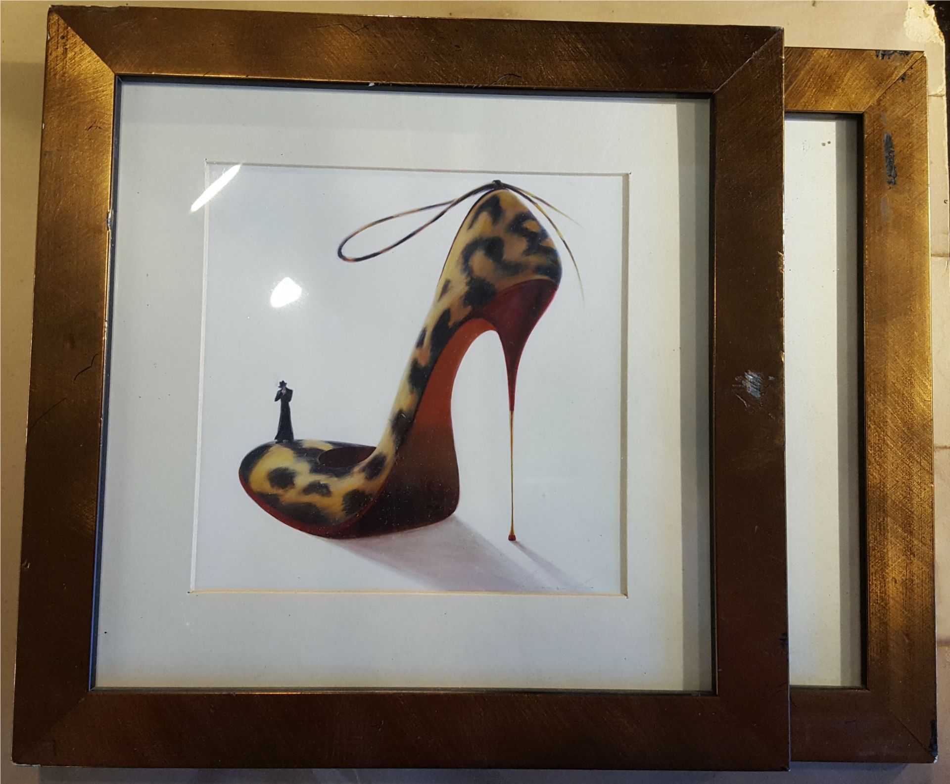 Retro 2 x Framed Shoe Prints NO RESERVE