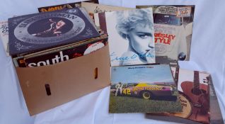 Vintage Retro Box of 100 Records Mostly Country & Western NO RESERVE