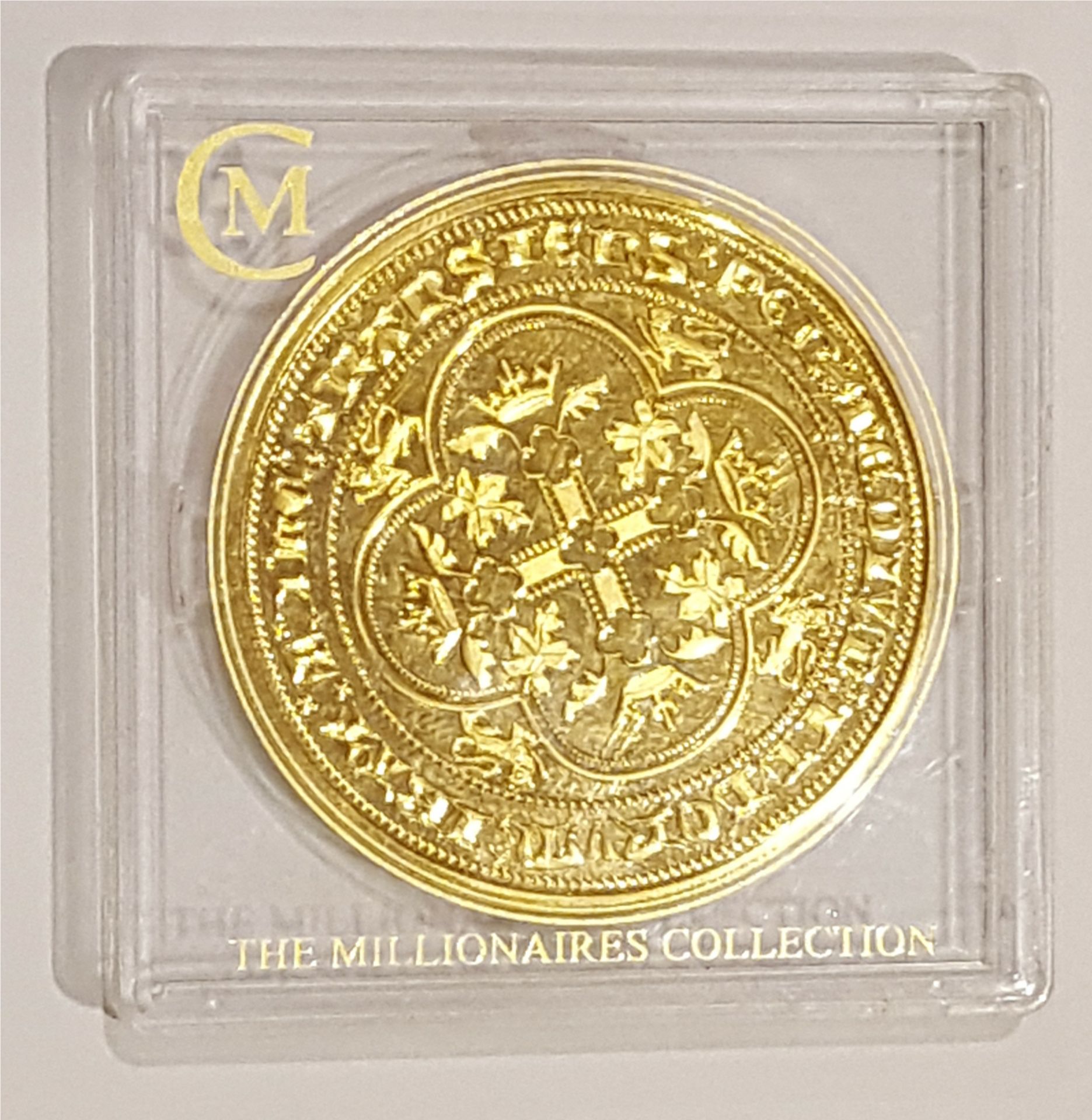 Collectable Coin The Millionaires Collection Gilt 925 Silver Ltd Edition Edward III Double Leopard - Image 2 of 2