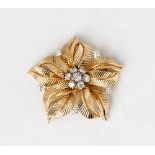 Cartier 18k Yellow Gold 1.09ct Diamond Flower Brooch