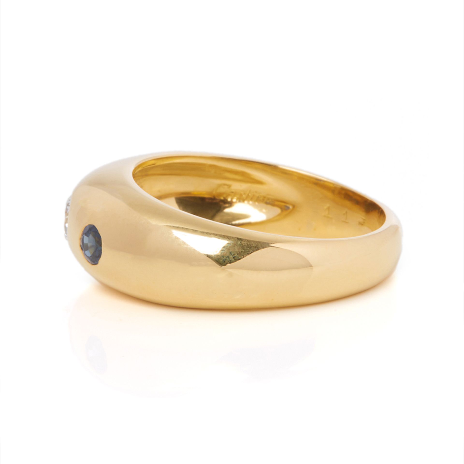 Cartier 18k Yellow Gold Sapphire & Diamond Gypsy Ring - Image 4 of 9