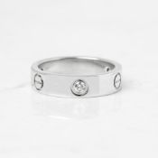 Cartier 18k White Gold 3 Diamond Love Ring