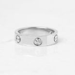 Cartier 18k White Gold 3 Diamond Love Ring