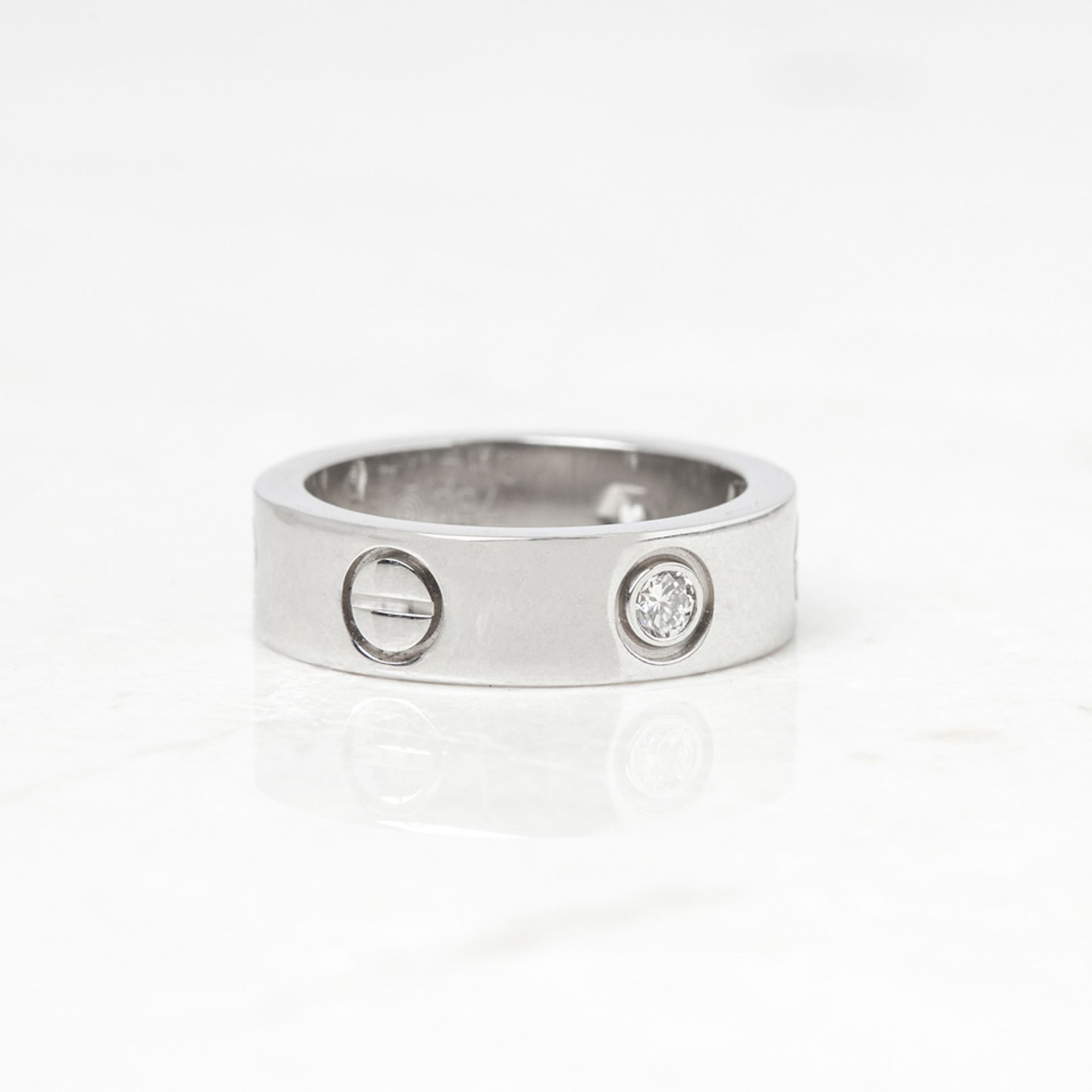 Cartier 18k White Gold 3 Diamond Love Ring - Image 3 of 5