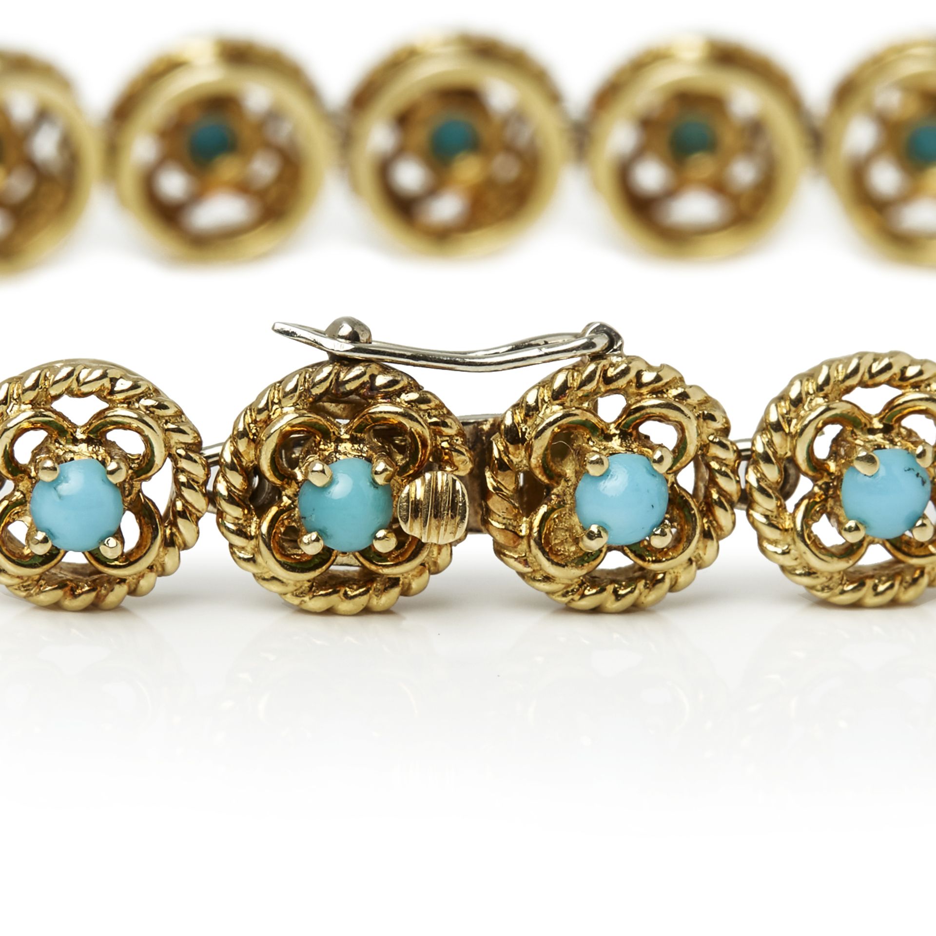 Cartier 18k Yellow Gold Turquoise Bracelet - Image 5 of 9